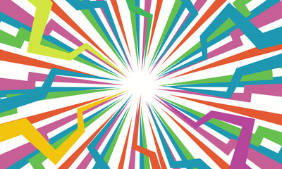 Colorful gradient ray burst dot style background vector design