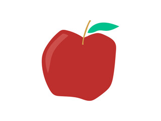 Flat apple hand drawn vector illustration. Ripe fruit, juicy organic food abstract drawing isolated on pastel beige background. Trendy home decor. Modern color print	