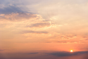 sunset, sunrise,  sunset sky with gentle colorful clouds