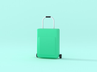 bag green color 3drendering abstract cartoon style