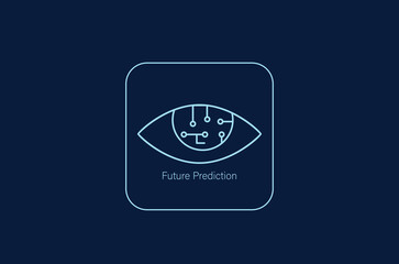 future prediction icon in tech background vector illustration 