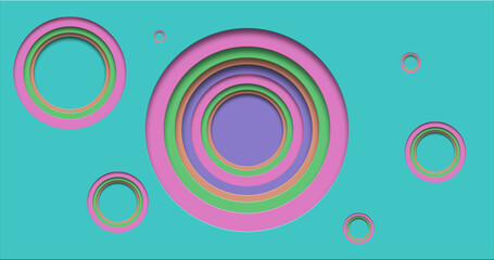 Colorful circles for geometric banner concept