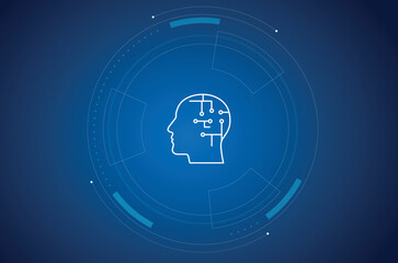 artificial intelligence icon vector illustration tech background 