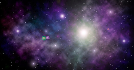 Science wallpaper with colorful galaxy in deep space