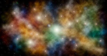 Abstract science wallpaper with colorful constellation and stars