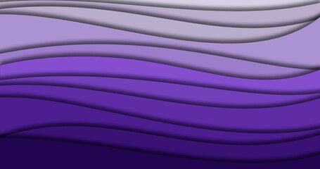 Abstract purple waves with shadow for art banner concept