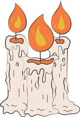 Halloween Candle Hand Drawn Illustration Graphic Element