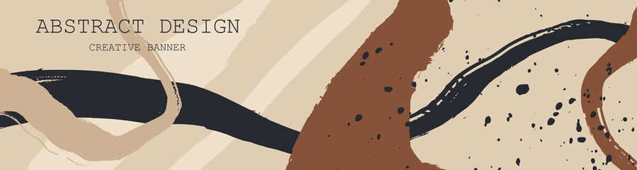 Abstract trendy universal artistic banner template. Vector illustration.