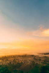 Exotic Lake Behind the Mountain