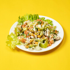 salad with chicken and vegetables