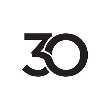 3O or 30 logo design vector isolated on white background.