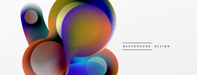 Fluid abstract background. Liquid color gradients composition. Round shapes and circle flowing design for wallpaper, banner, background or landing