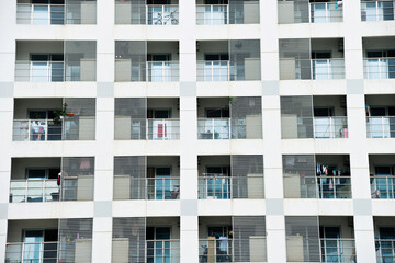 Fototapeta premium Modern apartment with windows and balconies