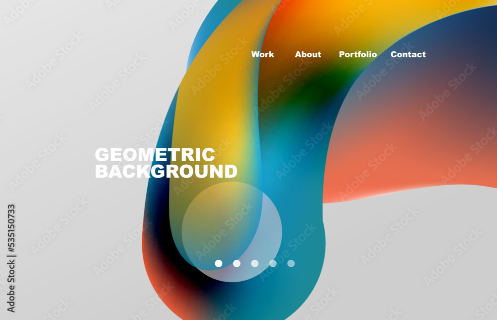 Fototapete Abstract liquid background for your landing page design. Web page for website or mobile app wallpaper