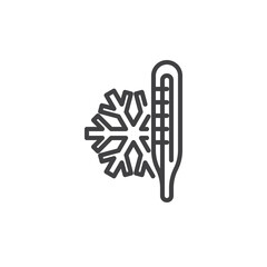 Low temperature thermometer line icon