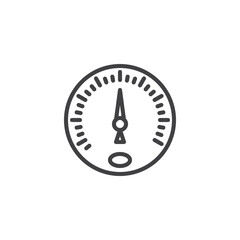 Speed measuring gauge line icon