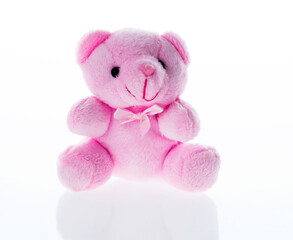 Single toy teddy bear isolated on white background