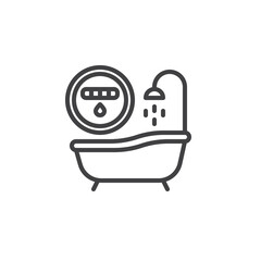 Shower flow meter line icon