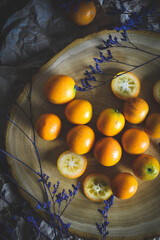 baby oranges or Kumquats are a small citrus fruit