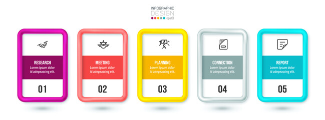 Naklejka premium Infographic template business concept with step.