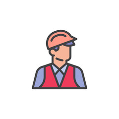Engineer avatar filled outline icon