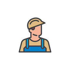 Construction worker filled outline icon