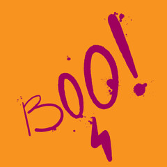 Boo lettering Happy Halloween sign. Print for posters, graphic tee, sweatshirt.