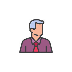 Businessman avatar filled outline icon
