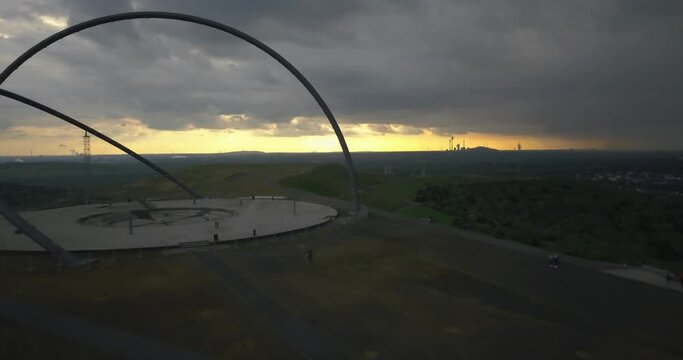 Halde Hoheward,  viewpoint on a hilltop plateau, structure with massive arches in  Germany