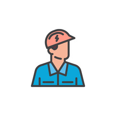 Electrician avatar filled outline icon