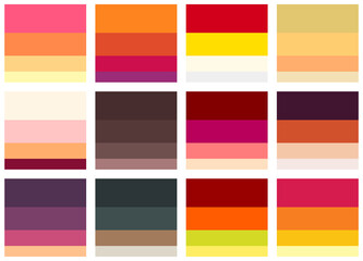 Modern warm of future color trends. Popular color palettes. An example of pastel color. Harmony and future color guide. Vector eps 10.