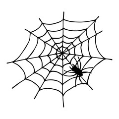 Simple hand drawn spider clipart. Halloween doodle for print, web, design, decor, logo