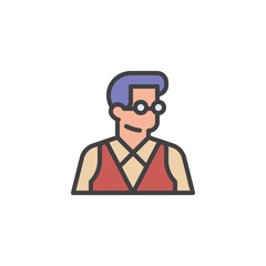Teacher avatar filled outline icon