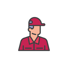 Mechanic avatar filled outline icon