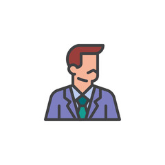 Manager person filled outline icon