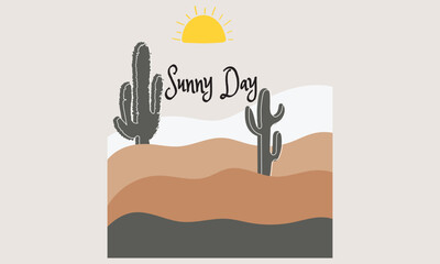 Sunny Day Arizona Sunset the Desert Vibes in Arizona, Desert vibes vector graphic print design for apparel desert mountain