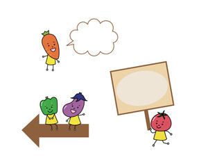 野菜達のワンポイント挿絵イラストセット