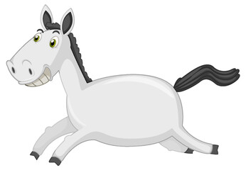 Obraz na płótnie Canvas Running horse cartoon on white background