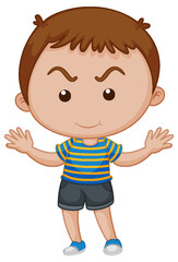 Cute boy cartoon character on white background