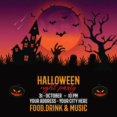 Happy halloween sale banner for online shop, social media post templates.