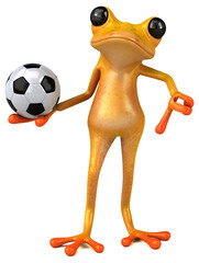 Fun yellow frog - 3D Illustration