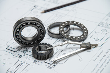Technical drawing in machines production