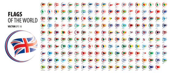 National flags of the countries. Vector illustration on white background - 535158928