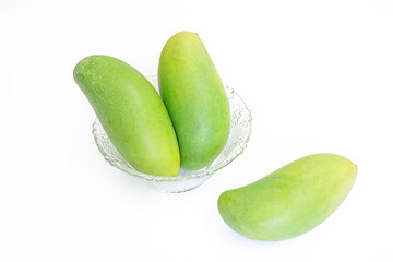 Fresh green awn on white background
