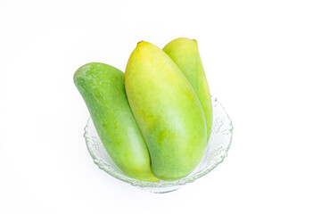 Fresh green awn on white background