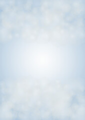 Vector Magical Glowing Background with Silver and Purple Falling Hexagon on Blue. Falling Snow. Glittery Confetti Frame. Christmas and New Year Design. Winter Sky with Bokeh Snowfall.