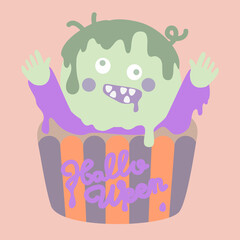 Halloween zombie cupcake⭐︎
