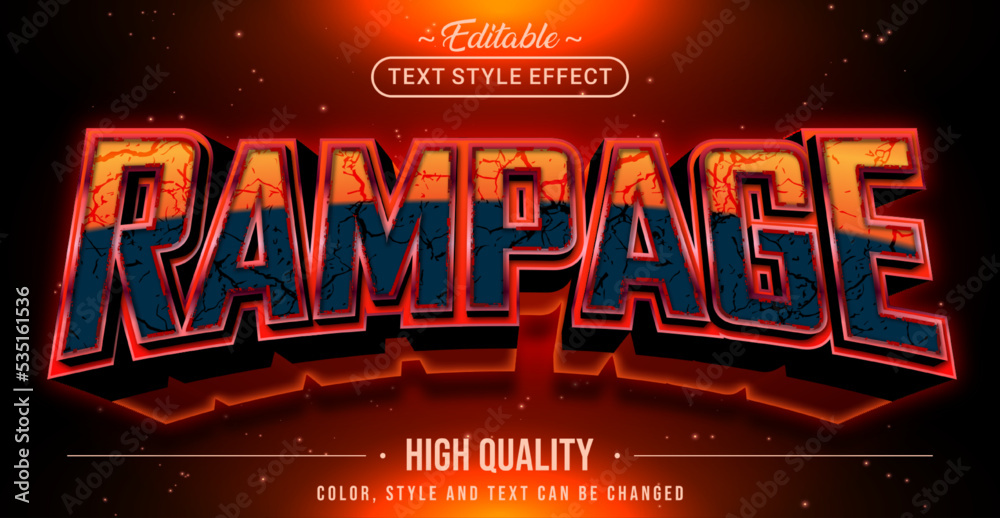 Poster Editable text style effect - Rampage text style theme.