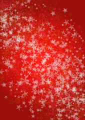 Vector Magical Glowing Background with Silver White and Purple Falling Stars on Red. Sparkle Star Night Cover and Card Design. Christmas and New Year Poster. Glittery Confetti Frame.