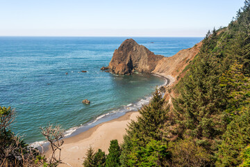 Fototapeta premium Beautiful place on the Pacific coast, taken from a height. Oregon, USA